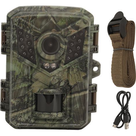 GARRYFIZH Caméra de chasse 1080P HD IP66 étanche avec capteur PIR, détection de mouvement, vision nocturne infrarouge et écran couleur 2 pouces pour la surveillance de la faune
