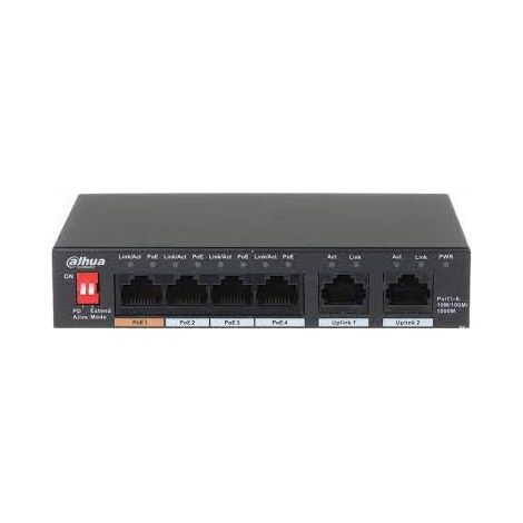 Dahua Switch PoE 6 Porte + 2 Uplink PFS3006-4GT-60-V2