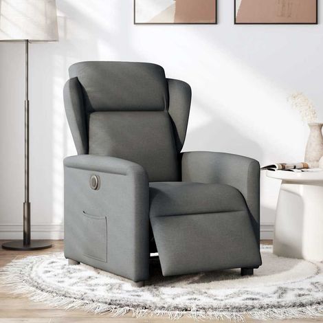 Maison Exclusive - Poltrona Elettrica Reclinabile Grigio Scuro in Tessuto