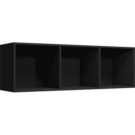 Meuble TV 3 niches bois noir Membi 114 cm (1/3)
