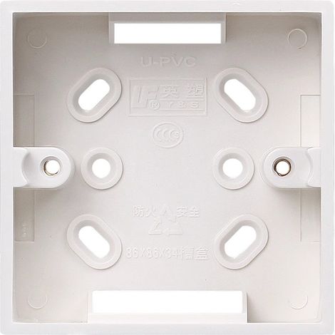 PVC-Anschlussdose Typ 86, Wandsteckdose, Sockelmontage-Steckdose, weißes PVC (1/4)