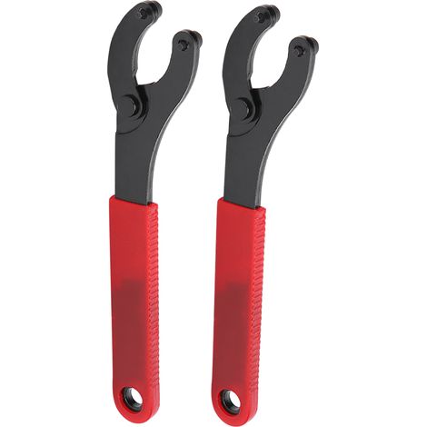 Outil pour boîtier de pédalier de VTT à pignon fixe (lot de 2) : bague de verrouillage du volant moteur et clé à molette.