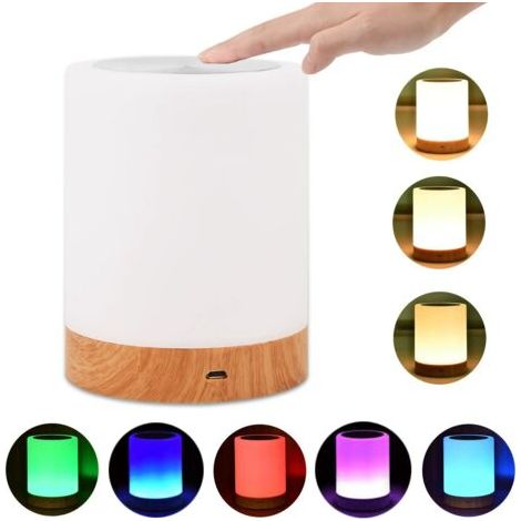 Lampada da comodino a LED dimmerabile, lampada da tavolo ricaricabile con cambio colore e telecomando, luce notturna per adulti, camera da letto, per uso interno ed esterno.