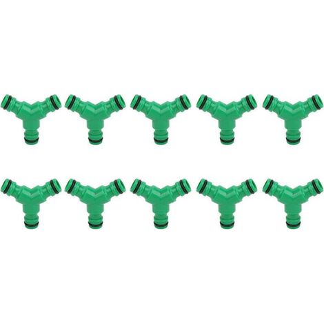 10 raccords 3 voies pour tuyaux d'arrosage, raccords en Y pour arrosage- (1/4)