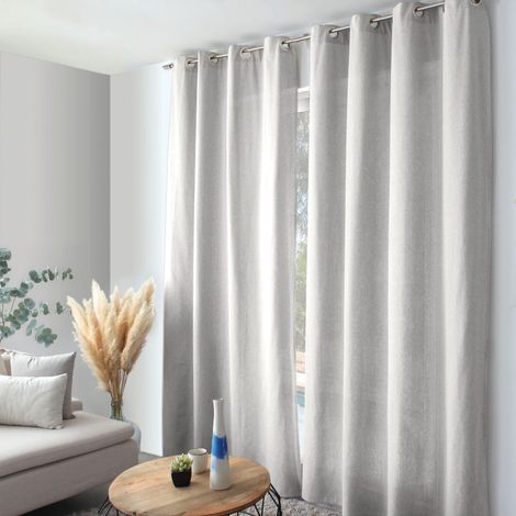 Rideau “Cambria” – 140 x 240 cm – Coton recyclé - 140x240cm - Blanc gris (1/2)