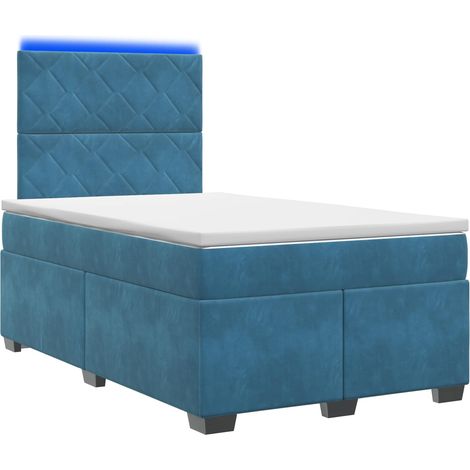 Maison Exclusive - Letto box spring con materasso Blu 120 x 190 cm Velluto (1/5)