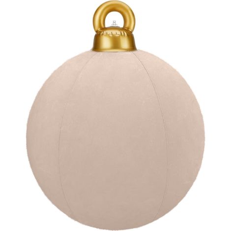 Boule De Noel Gonflable - Velours Flocké - PVC - Pour Extérieur Jardin Cour - 40 cm - 1 Pièce (1/2)