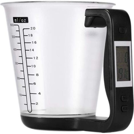 Balance électronique, verre doseur électronique, balance de cuisine, support pour verre doseur numérique, verre doseur avec écran LCD vert (1/5)