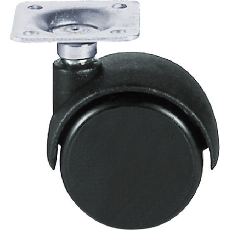 1CF RUOTA PER MOBILI DOPPIA ø 30 pz 4 - piastra mm 28 x 28