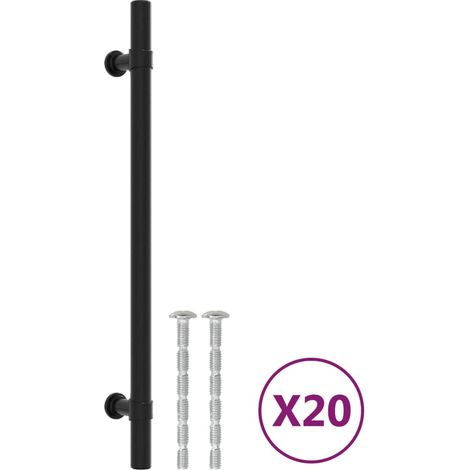 Möbelgriffe 20 Stk. Schwarz 192 mm Edelstahl vidaXL