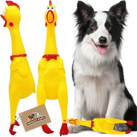 Anneau de dentition en caoutchouc en forme de poulet qui couine, 38 cm (1/5)