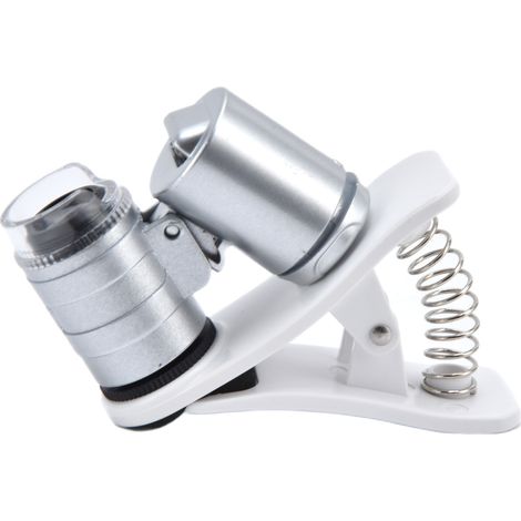 Loupe LED mini portable 60x, microscope intégré pour téléphone portable, idéal pour l'expertise de bijoux et la réparation de tableaux. (1/5)