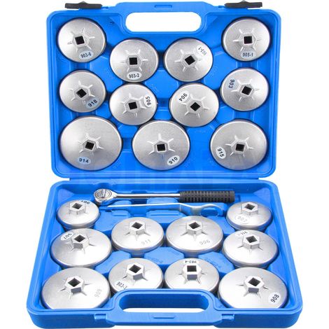 JOMAFA JUEGO DE LLAVES PARA FILTROS DE ACEITE DE ALUMINIO, 23 PIEZAS KIT HERRAMIENTAS PARA QUITAR FILTROS ACEITE SEGURO - 10516 (1/5)