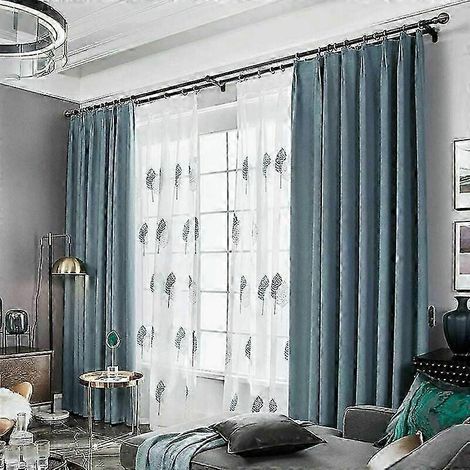 Support de tringle à rideaux en alliage d'aluminium à longueur réglable (2026 mm), fixation au plafond facile pour salon, chambre ou bureau, lot de 2 (1/4)