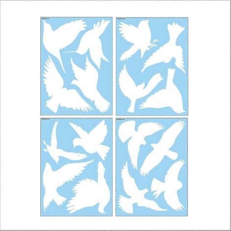 Autocollant anti-oiseaux pour fenêtre, autocollant décoratif blanc amovible pour vitres, avertissement relatif à l'électricité statique. (1/5)