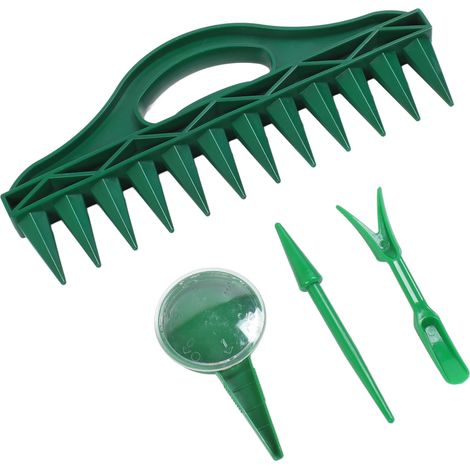 Plantoir à 12 trous en plastique 30x13 cm avec semoir réglable - Lot 4 pièces - Distancier de semis potager pour plantation efficace (1/5)