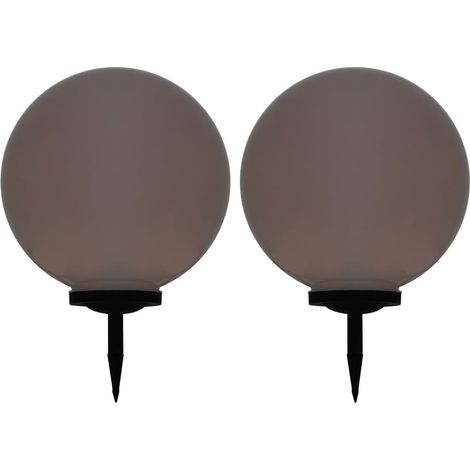 Außen-Solarlampen 2 Stk. LED Kugel 50 cm RGB