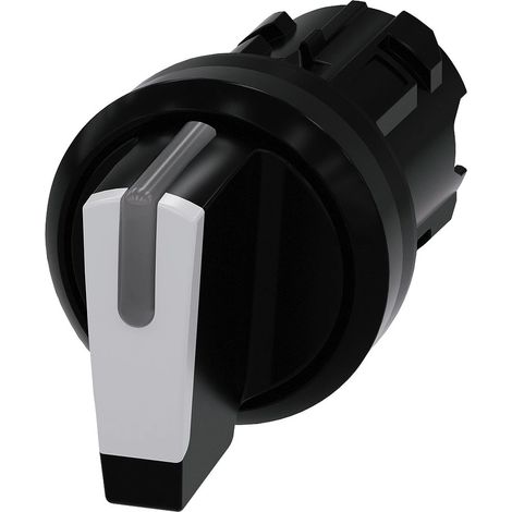 Siemens Interruptor de palanca, iluminable, 22mm, redondo, Plástico, negro, blanco, 3SU10022BM600AA0