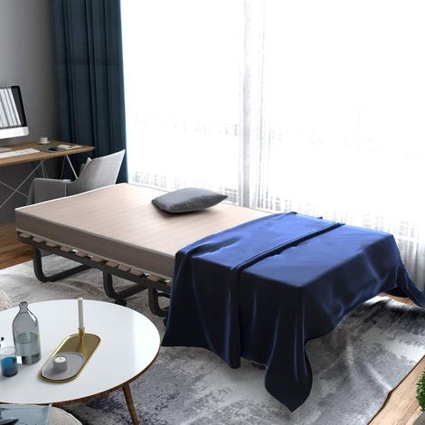 COSTWAY 80x200cm Gaestebett Klappbett tragbar, auf Raedern, mit Matratze aus Memory-Schaum, Stahlrahmen, bis 120kg (1/5)