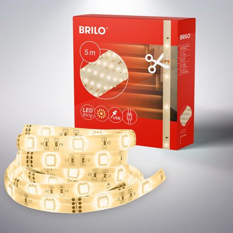 Striscia LED Varma Briloner USB da 5 metri 150LED 6W 3000K (1/4)