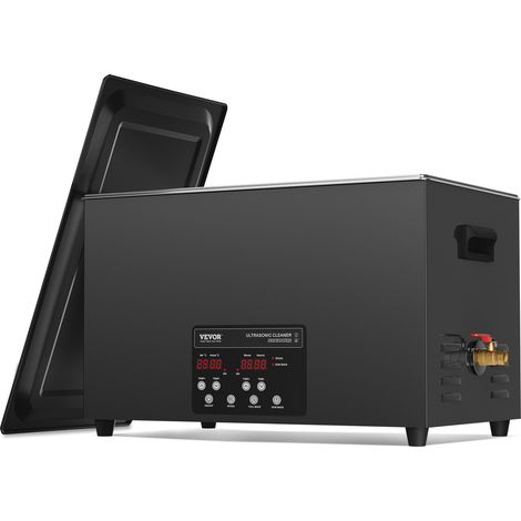 Nettoyeur à Ultrasons Numérique 30 L, Bac Ultrasons 600 W 40 kHz, avec Dégazage Amélioré et Mode Doux, Appareil de Nettoyage Ultrasonique Pro avec Minuterie, Chauffage et Panier, Bijoux, Noir (1/5)
