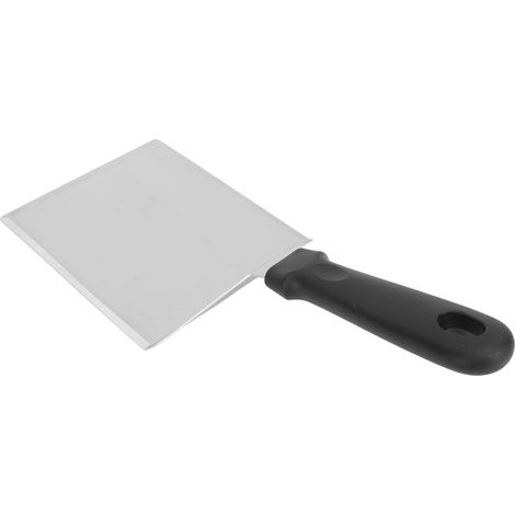 Spatule de cuisine professionnelle en acier inoxydable, idéale pour les aliments, les gâteaux, les pizzas, les crêpes, spatule carrée, manche en plastique (1/5)