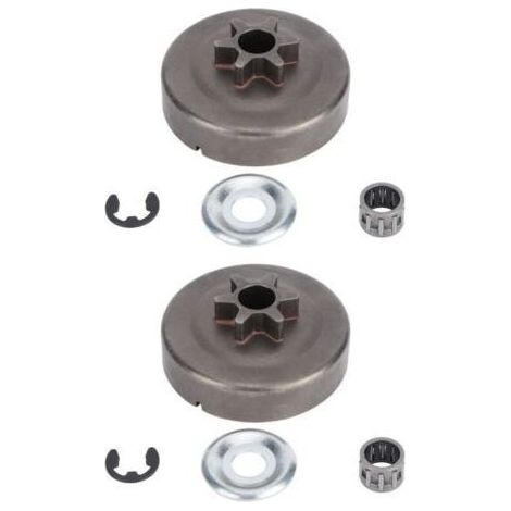Lot de 2 pignons de Tambour d\\\\\\\\'embrayage pour tronçonneuse STIHL 017 018 021 023 025 MS170 MS180 MS210 MS230 MS250 1123 640 2003 (1/4)
