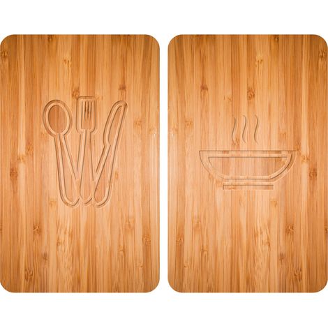 Wenko – Protection plaque de cuisson en verre trempé – Lot de 2 – Dimensions 52x30cm – Résistant aux chocs et éraflures – Pour plaques induction, vitrocéramique, gaz