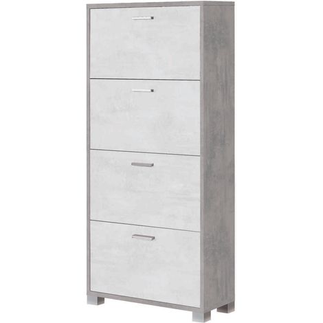 SCARPIERA CEMENTO 70X29XH154CM 4 RIBALTE BIANCHE (1/2)