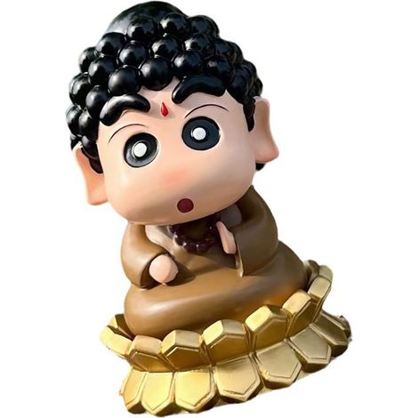 Petite statuette de Bouddha Tathagata de 13 cm, idéale pour décorer une table, une voiture, ou comme jouet ou cadeau. (1/5)