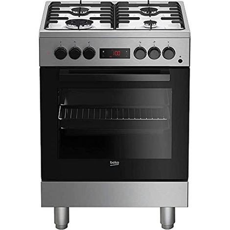 BEKO Cucina Elettrica FSE62110DXF 4 Fuochi a Gas Forno Elettrico Multifunzione Classe A Dimensioni 60 x 60 cm Colore Inox (1/4)