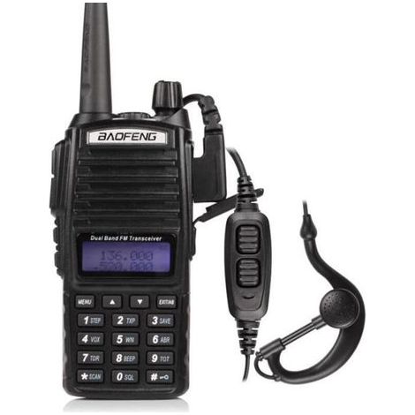 Baofeng UV-82 Talkie-walkie FM radio VHF/UHF à double PTT avec double bande/affichage/veille longue portée (Casque ajouté) (1/4)
