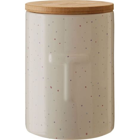 Premier Housewares Dolomite Kitchen Canister For Food Storage Airtight Jar With Bamboo Lid Kitchen Storage Jars Canister For Tea Coffee Sugar And Spices 10 x 10 x 15 (1/5)