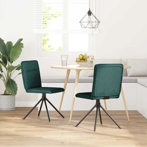 Maison Exclusive - Sedie da Pranzo 2 pz Verde Scuro in Tessuto (1/5)