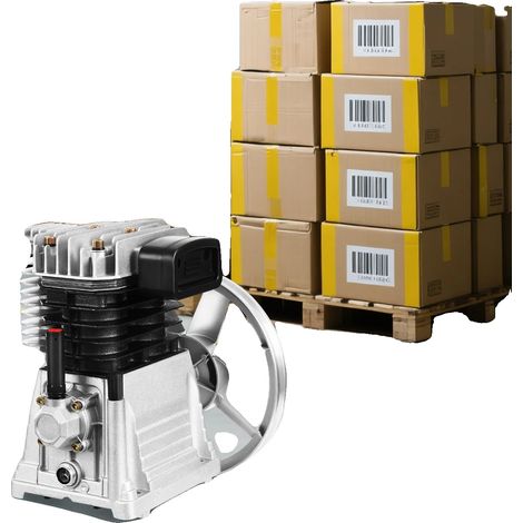 Tête de pompe de compresseur d'air, 250L/min, compatibilité 3CV, pression maximale 1,0 MPa, aluminium et fer durables, monocylindre à deux étages (1/5)