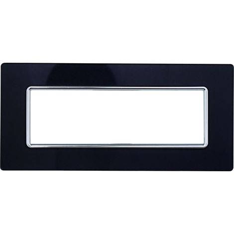 Kompatible Abdeckrahmen Bticino Matix 6 module Glas Schwarz Farbe (1/2)