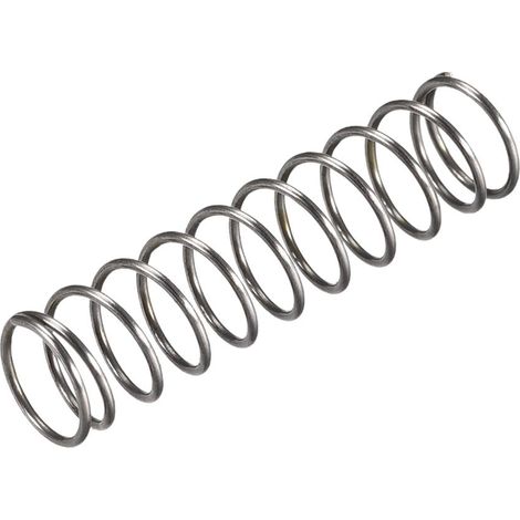 Druckfeder, 10 mm Außendurchmesser, 0,8 mm Drahtdurchmesser, 40 mm freie Länge, 30 N Belastbarkeit, grau, 10 Stück
