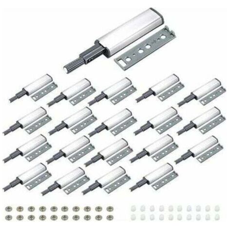 20 PCS Push to Open Aimant Poussoir Porte Placard Loquet Magnetique,Tampon Amortisseur pour Armoire Tiroir,Ouvre et Ferme la Porte avec Pression pour La Porte de L'armoire,Tiroir,Meuble et Placard