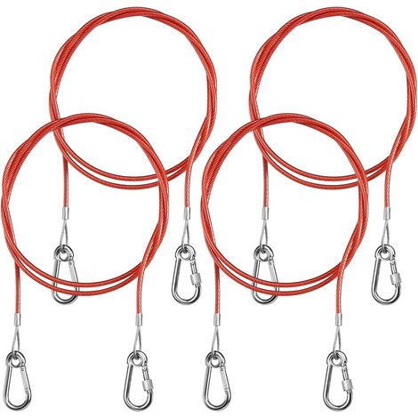 Câble De Frein Et D'arrachement, 2PCS Câbles De Frein De 1 M Pour Remorque Câble Sécurité Rouge, Câble Rupture pour Remorque Accessoires pour Remorques Courantes équipées Freins Et Caravanes (1/5)