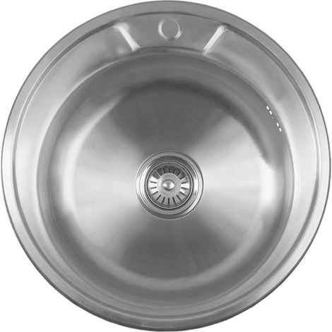 Aqualine Fregaderos - Fregadero, diámetro 51 cm, acero inoxidable AQ051B