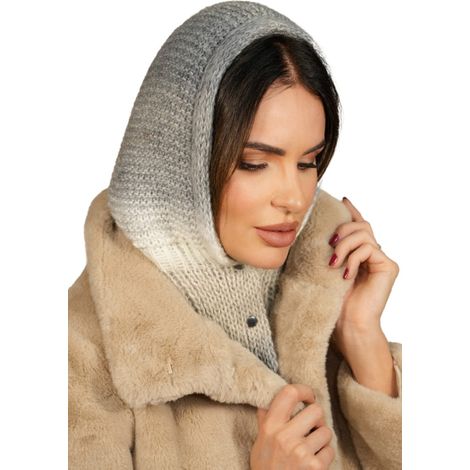 Pasamontañas con capucha y cierres a presión, color beige Kamea-Virginia (1/2)