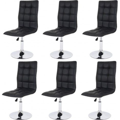 Lot de 6 chaises de salle à manger hauteur réglable en synthétique noir CDS04277 (1/5)