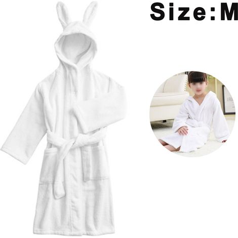 Peignoir Enfant - Coton Éponge - À Capuche Avec Oreilles De Lapin - Pour Fille Et Garçon - Taille Unique (1/5)