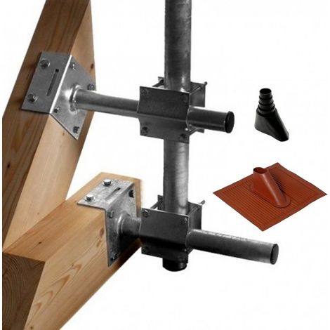 Support fixation charpente Triax DFC250 + Tuile malléable Alu Rouge brique (1/2)