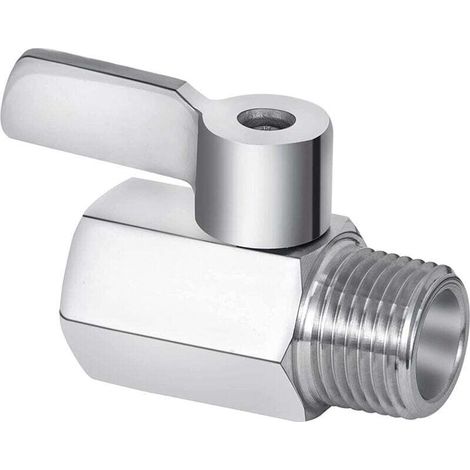 Vanne Arrêt Douche Mini Sphérique Acier Inoxydable 304 Filetage NPT 1/2 Pouce Mâle (1/4)