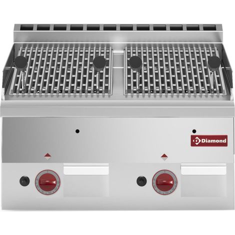 Grill gaz pierre de lave grille en fonte - Diamond