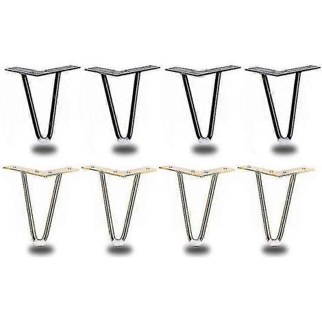 4 pieds de table en fer forgé de 10 à 40 cm, adaptés aux meubles en métal, aux pieds d'armoires et aux pieds de table de style épingle à cheveux. (1/5)