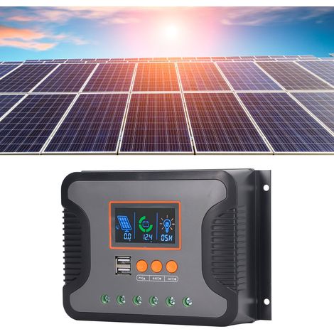 Le contrôleur solaire PowMrPWM 80 A 12/24/36/48 V est doté de deux ports USB, d'une table de paramétrage automatique PWM et d'un écran LCD réglable. Il est compatible avec les batteries AGM, gel, à él (1/5)
