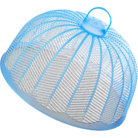 Couvre-plats circulaire universel bleu en polypropylène (PP) pour pique-nique, barbecue et autres fêtes. Protection anti-mouches. (1/5)