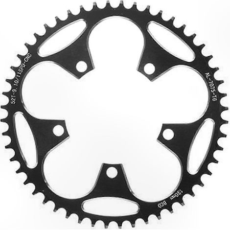 Pignon fixe pour vélo, 110 BCD, 5 trous, denture étroite-large, rouge, plateau rigide (1/5)